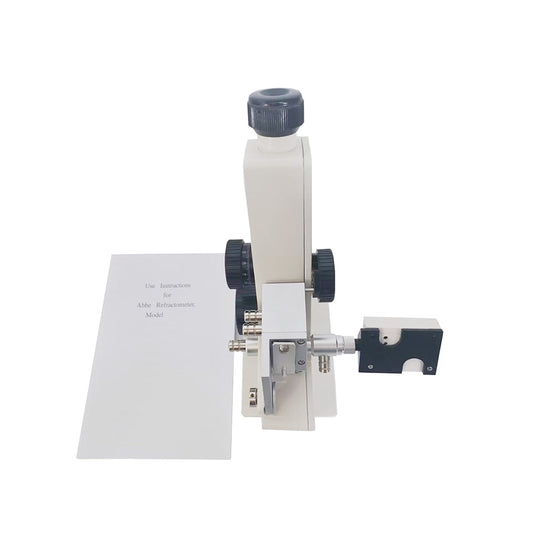 QIUSUO ABBE Refractometer Monochromatic Brix Refractometer with Digital Thermometer Refractive Index nD 1.3000-1.7000 Accuracy(nD) ±0.0002 for Transparent or Translucent Material