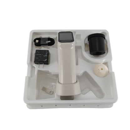 QIUSUO Handheld Color Meter Color Meter Analyzer Touch Screen Color Measurement with Accuracy 0.01 Aperture 6mm Visual Observation Method D/8 SCI for Coating Ceramic Plastic Paint Test