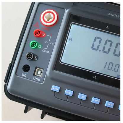 QIUSUO 5kV High Voltage Insulation Tester Digital High Voltage Insulation Tester 5kV Insulation Tester with Multi Rated Voltage 100V-5000V Insulation Resistance Range 0.01MΩ-2000GΩ USB Interface