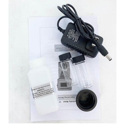 QIUSUO Turbidity Meters Handheld Turbidity Analyzer with Turbidity Units NTU EBC ASBC Range 0-200NTU Display Value 0.1 Measuring Principle 90°Scattered Light Formazine Turbidity Solution