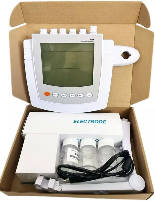 QIUSUO Bromide Ion Meters Laboratory Bromide Ion Meter with Range 0.4 to 81000 ppm Range -1999.9 to 1999.9 mV Calibration Fluid Manual/Auto-Read Measurement Endpoint Backlit LCD Display Multiple Measurement Units for Analyzing Bromide Ion