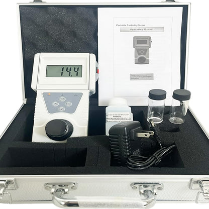 QIUSUO Water Turbidity Meter Turbidity Tester with Formazine Standard Turbidity Solution Minimum Indication 0.01NTU Measurement Range 0-20 NTU for Testing Low Turbidity of Liquids
