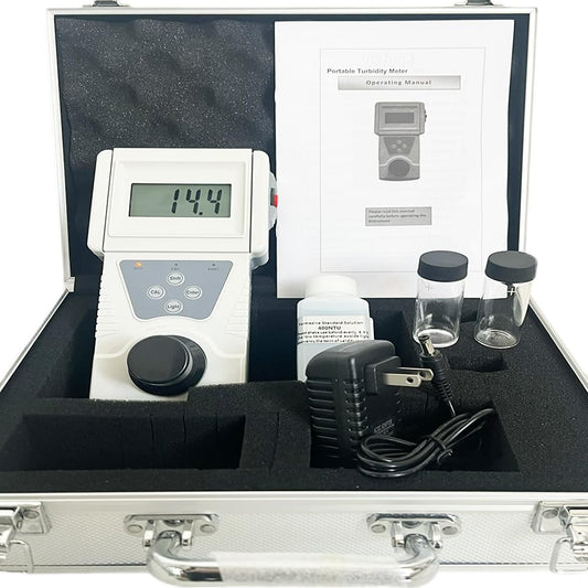 QIUSUO Lab Turbidity Meter Lab Turbidity Meters with Measuring Range 0 to 50 NTU Resolution 0.01 NTU Turbidity Calibration Standard Formazin Solutions for Wewage Treatment Beverage Plants Swimming Pool Waterworks Etc