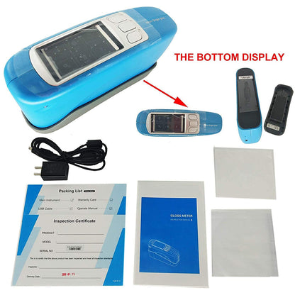 QIUSUO 60 Degree Gloss Meter Laboratory Gloss Meter with Test Range 0-1000GU Store 100 Standard Samples And 10,000 Test Samples for Paint Ink Coating Electroplating Plastic Electronics Hardware And Other Fields
