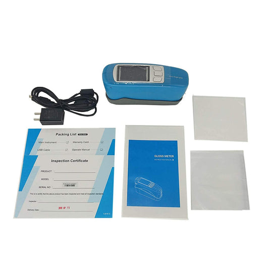 QIUSUO Glossmeter 60 Degree Gloss Meter Single Angle Gloss Meter with Measurement 0-1000Gu for Paint Plastic Metal Ceramics Building Materials Large Battery Capacity