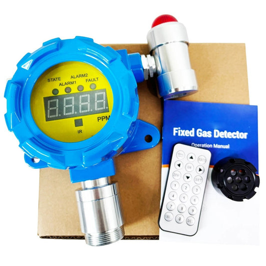 QIUISUO Fixed HF Gas Detector Hydrogen Fluoride Detector with Range 0-10ppm Resolution 0.1ppm L-alarm 3ppm H-alarm 5ppm Accuracy≦ 5% F.S Water-proof High Precision and Real Data
